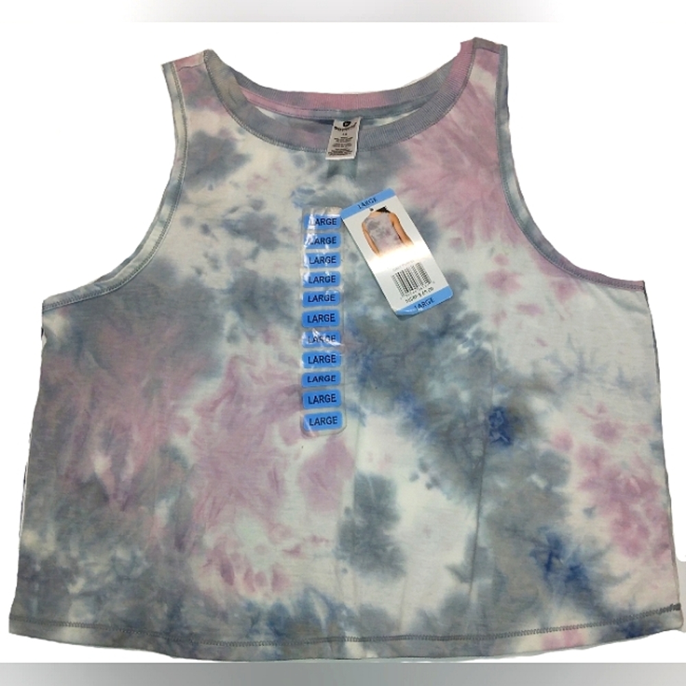 ☆NWT☆Women's 90° DEGREE By REFLEX Tie-dye Sleeveless Workout Tee☆Large☆